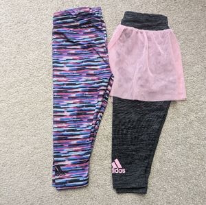 Adidas Girls Multi-Color Leggings Bundle of 2, Size 18M